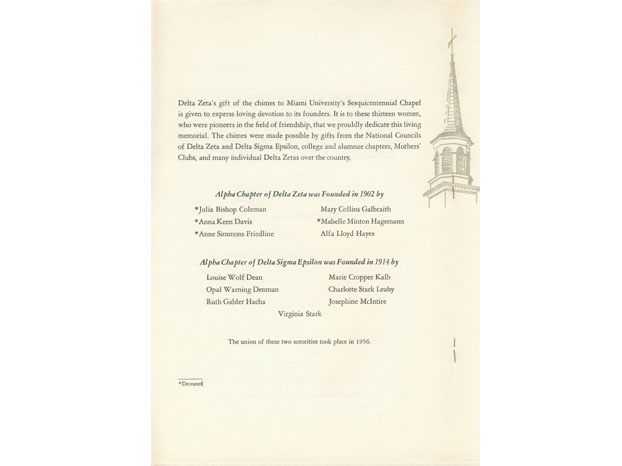 Dedication of the Delta Chimes Program - Inside